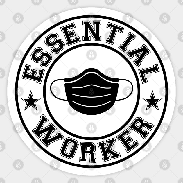 Essential Worker Wear Mask Black Sticker by Shinsen Merch